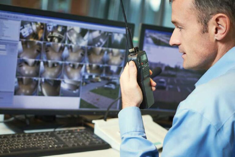 Security officer on radio