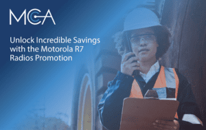 worker using two-way radios on the job site