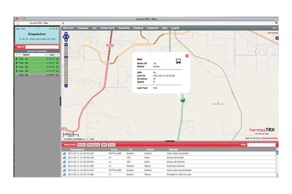 screenshot of hermexTRX software
