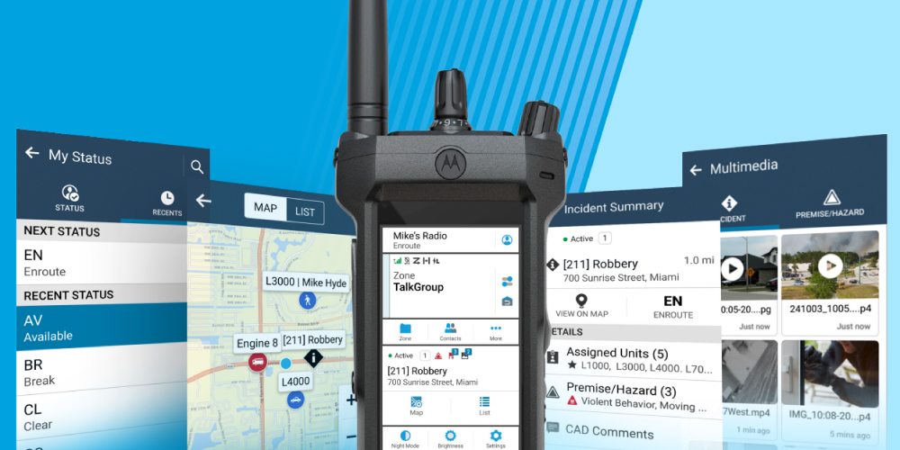 Motorola Solutions SmartIncident running on Motorola's APX NEXT and N70 series P25 radios