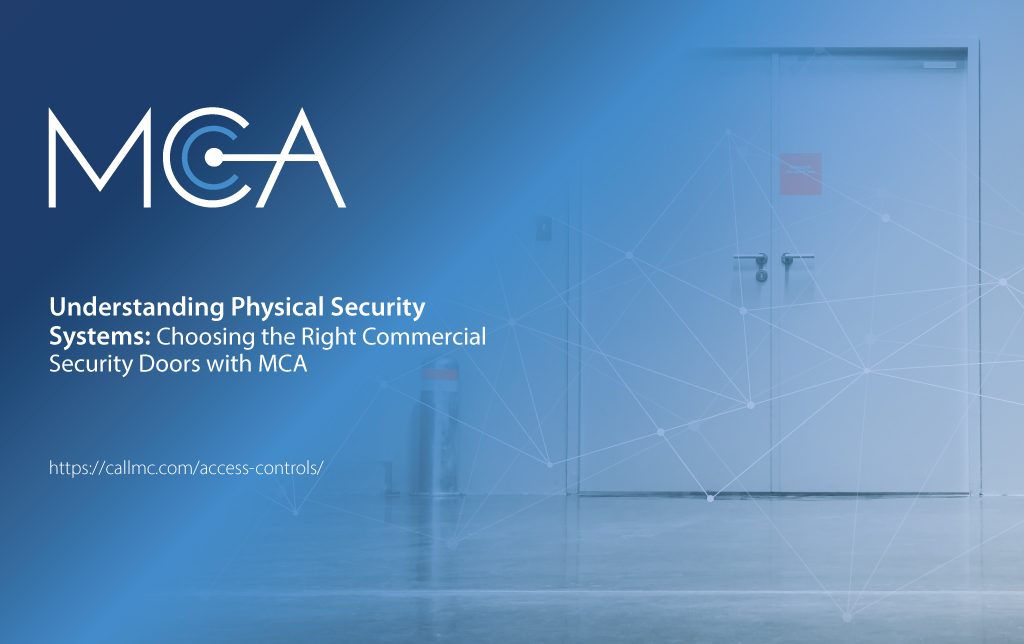 a commercial security door safeguarding a commercial property from internal and external threats while enhancing operational efficiency and aesthetics