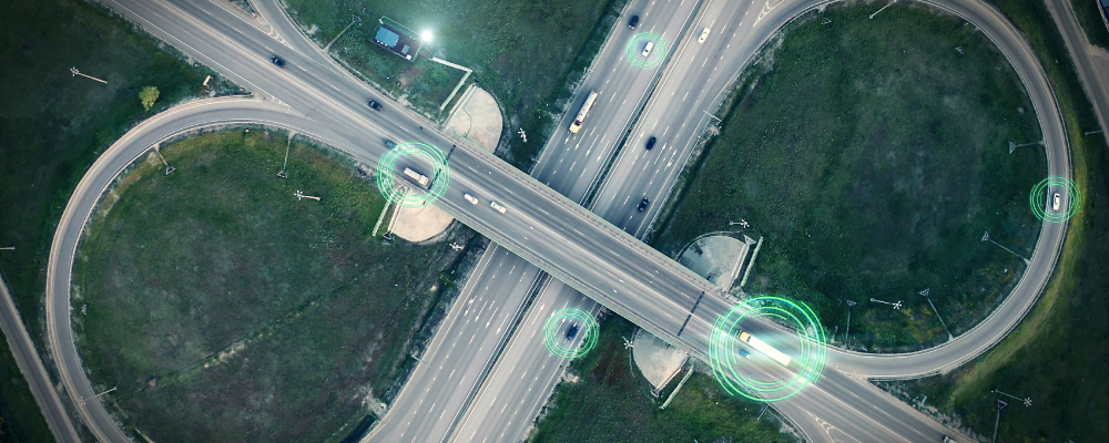 a highway with vehicles using MCA partner's fleet management telematics and asset tracking solutions