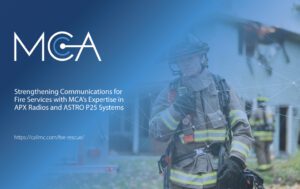 fireman using APX radios and ASTRO P25 systems for fire service communication