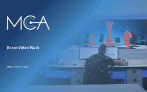 a control room utilizing Barco video walls