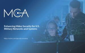 military video security control room using the latest AI surveillance and FIPS encryption