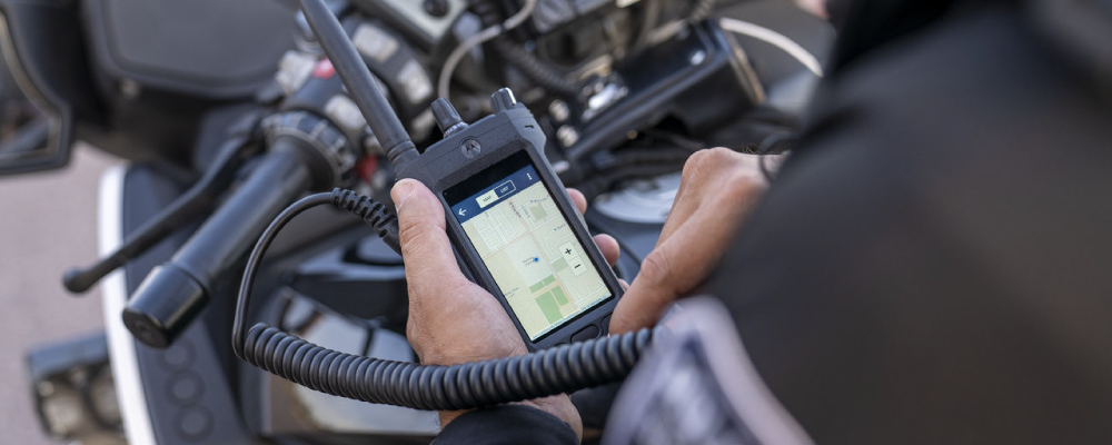 APX Next Radio Being Used by a Motorcycle Cop