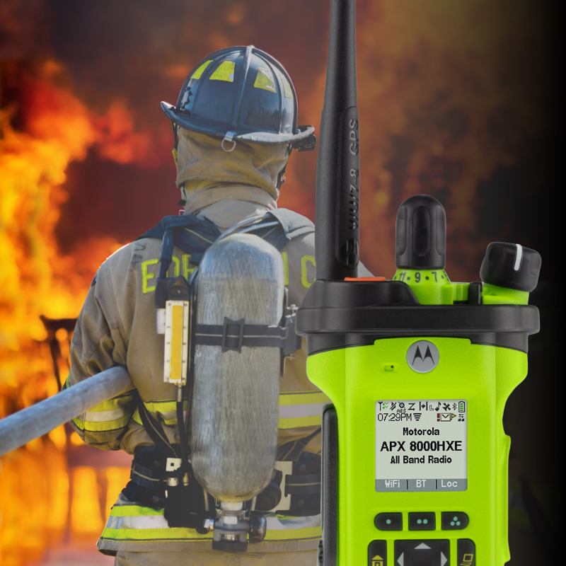 APX 8000HXE Superimposed Over Fire Fighting Operations