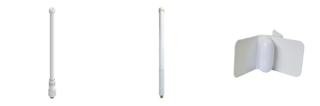 ECO9-4700 antenna, OD7-1350 antenna, and an SCR Series Corner Reflector Antenna