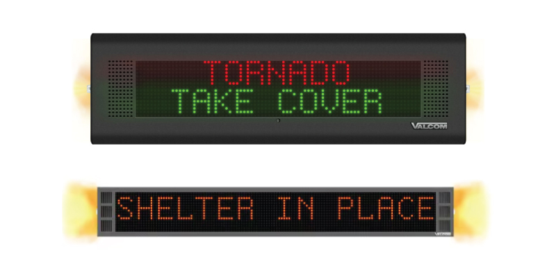 Valcom IP Text Signs with Flashers and Speakers