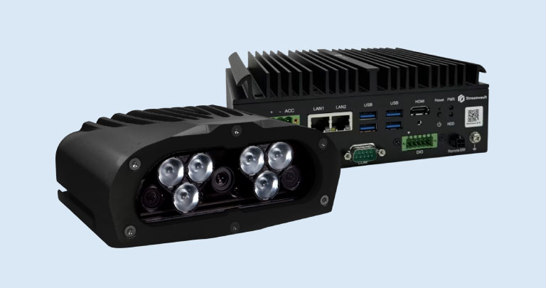 Picture of the SharpZ3 Mobile ALPR Camera and Associated Streamvault Edge Processing Appliance