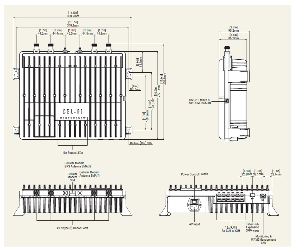 Cel-Fi Quatra 4000C Network Unit Diagram