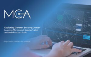 A person using Genetec Web software on their laptop.