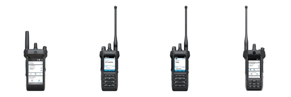 Motorola Solutions' devices: APX NEXT, APX N30, APX N50, and APX N70