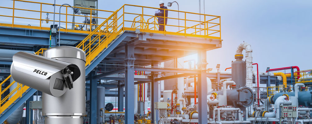 An AI-powered camera with license plate recognition helping to secure a remote pipeline station.