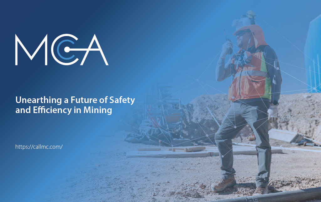 A miner using a MOTOTRBO two-way radio in a rock quarry.