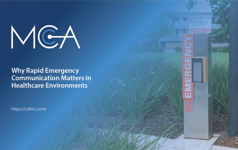 An emergency call box in a hospital parking lot.