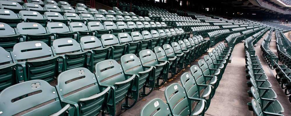 Green stadium seats